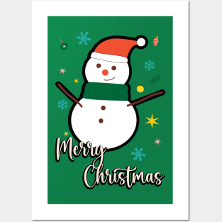 MERRY CHRISTMAS - SNOWMAN Posters and Art